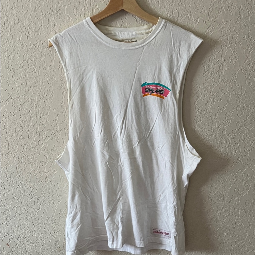 Mitchell & Ness White Graphic Tank Top